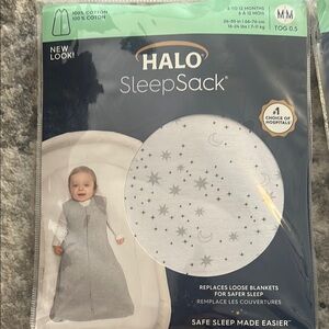 Halo SleepSack white with Star and Moon Design 6-12 months  NWT